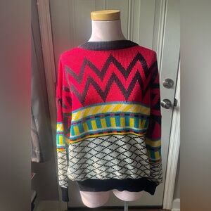 Amazing 80’s Vintage Color Block Knit Sweater